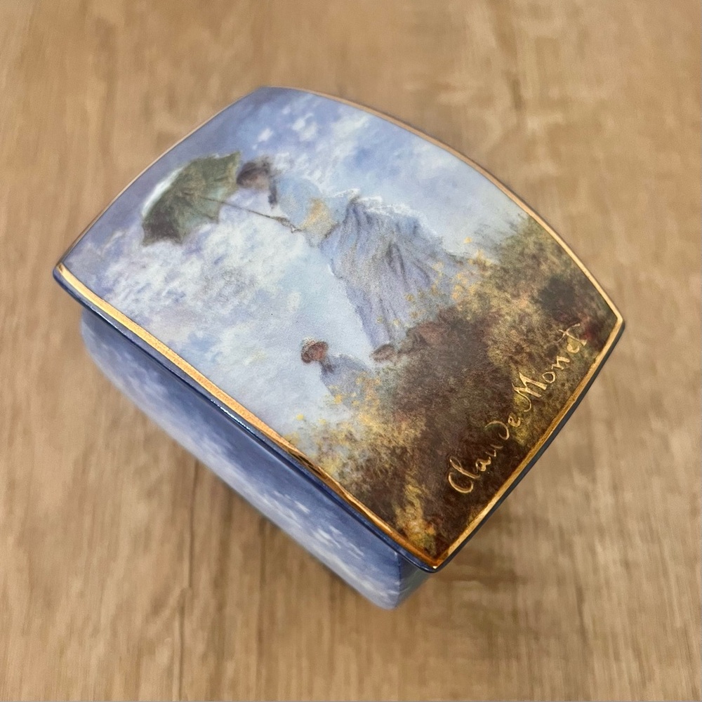 GOEBEL 'CLAUDE MONET' PORCELAIN TRINKET / JEWELRY BOX - ARTIS ORBIS GERMANY VTG
